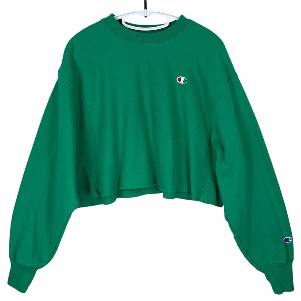 Champion Reverse Weave Cropped Sweatshirt Womens XL Dolman Sleeve Crewneck
